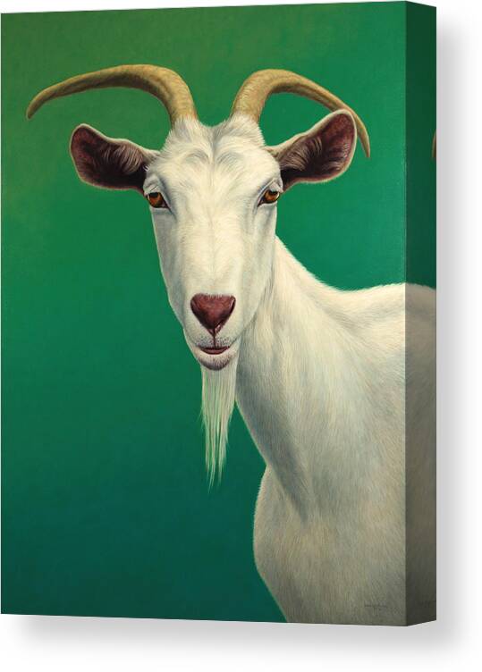 #faatoppicks Canvas Print featuring the painting Portrait of a Goat by James W Johnson