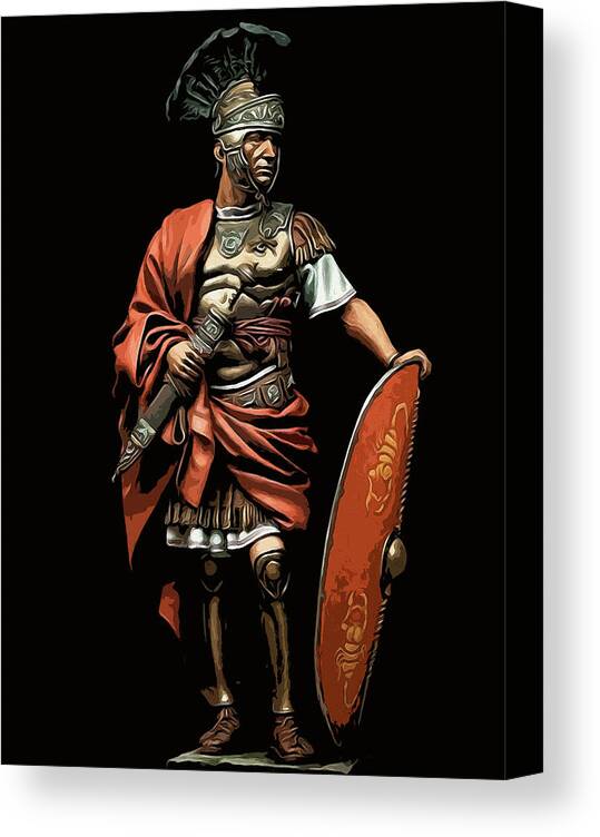 Centurion Canvas Print featuring the painting Portrait of a Roman Legionary - 02 by AM FineArtPrints