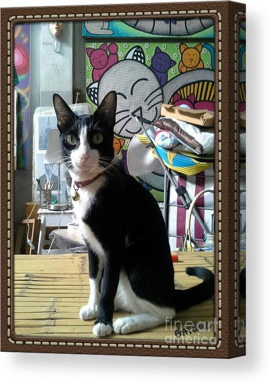 Cat Canvas Print featuring the photograph Portrait of GATchee by Sukalya Chearanantana