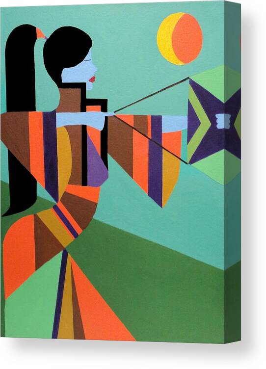 Abstract Canvas Print featuring the painting Princess Arrow by Angelo Thomas