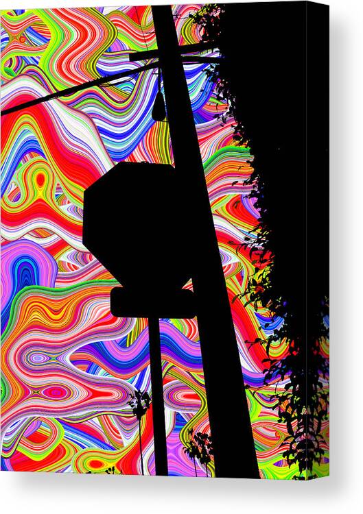 Retro Canvas Print featuring the digital art Psychedelic Sky by Phill Petrovic