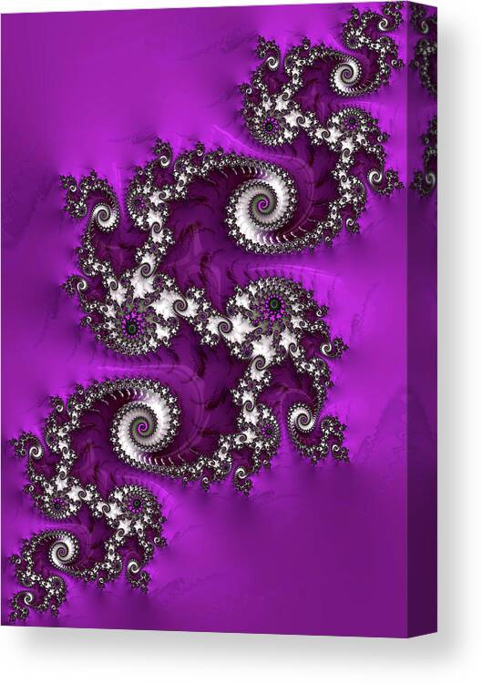 Purple Dragon Canvas Print featuring the digital art Purple Dragon by Becky Herrera