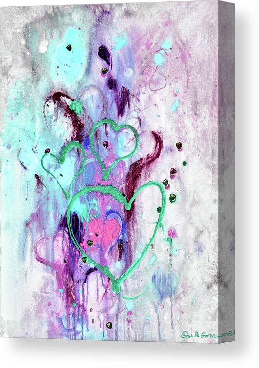 Abstract Canvas Print featuring the painting Raining Love by Gina De Gorna