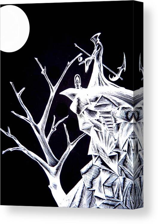 Fantasy Art Canvas Print featuring the drawing Reap by Jeff DOttavio