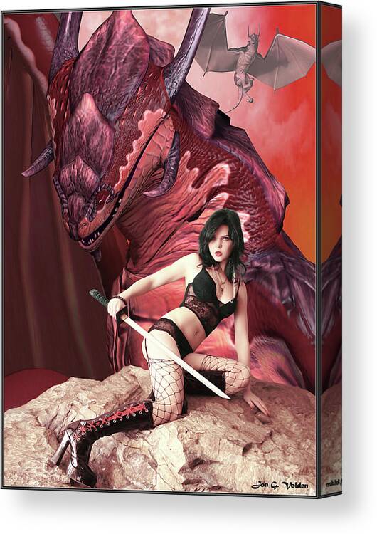 Dragon Canvas Print featuring the photograph Rebel Dragon by Jon Volden