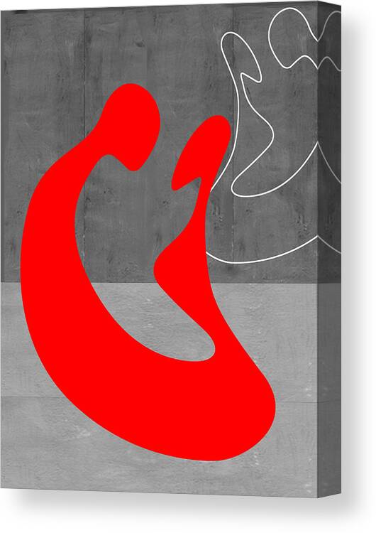 Abstract Canvas Print featuring the painting Red Couple by Naxart Studio