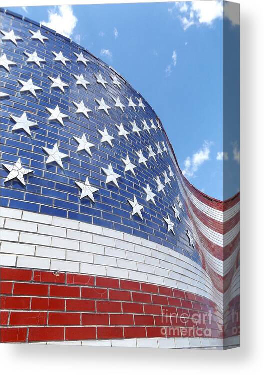 Flag Canvas Print featuring the photograph Red White and Blue by Erick Schmidt