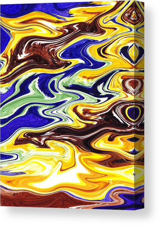 Reflection Canvas Print featuring the painting Reflections Abstract I by Irina Sztukowski