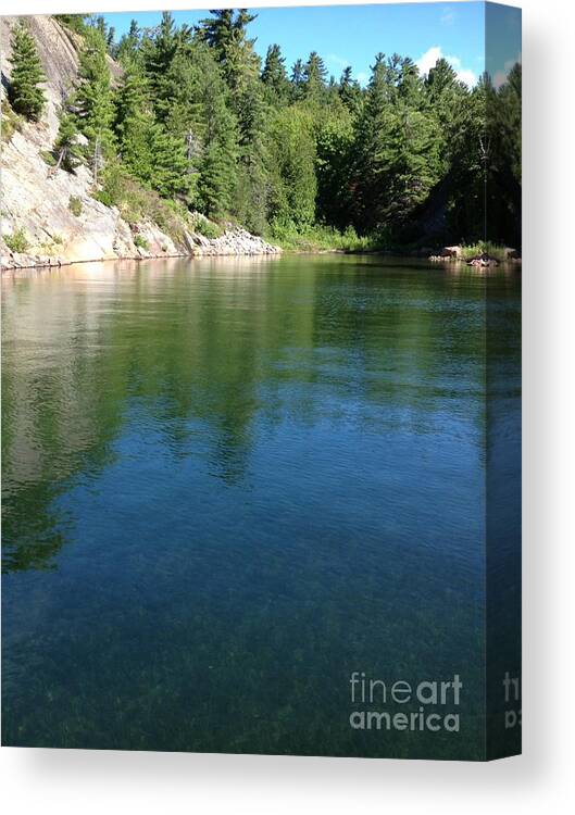 Cover-portage Canvas Print featuring the photograph Reflections by Lisa Koyle