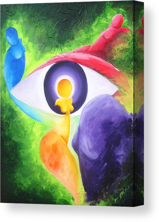 Woman Canvas Print featuring the painting Reflections of Me by Jennifer Hannigan-Green