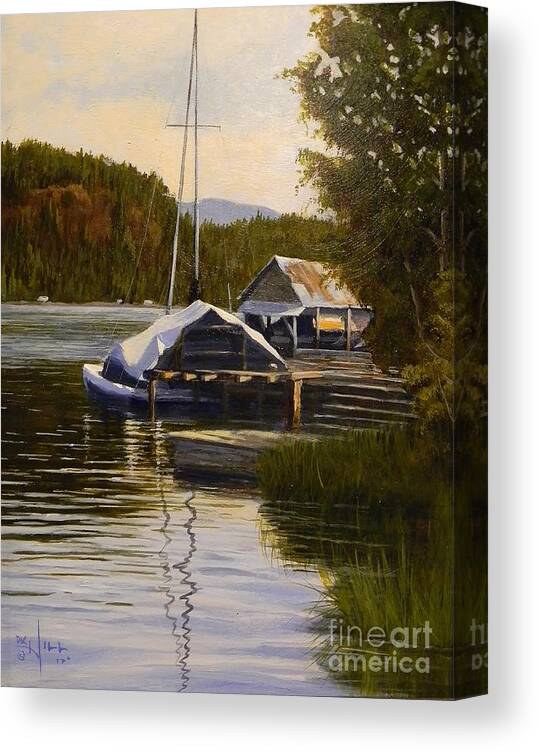 Lake Canvas Print featuring the painting Reflections of Summer by Paul K Hill