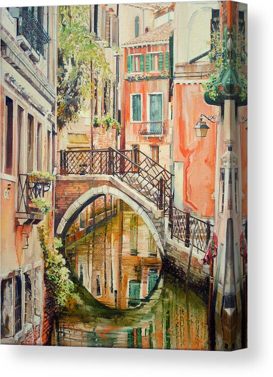 Venice Canvas Print featuring the painting Reflections of Venice by P Anthony Visco