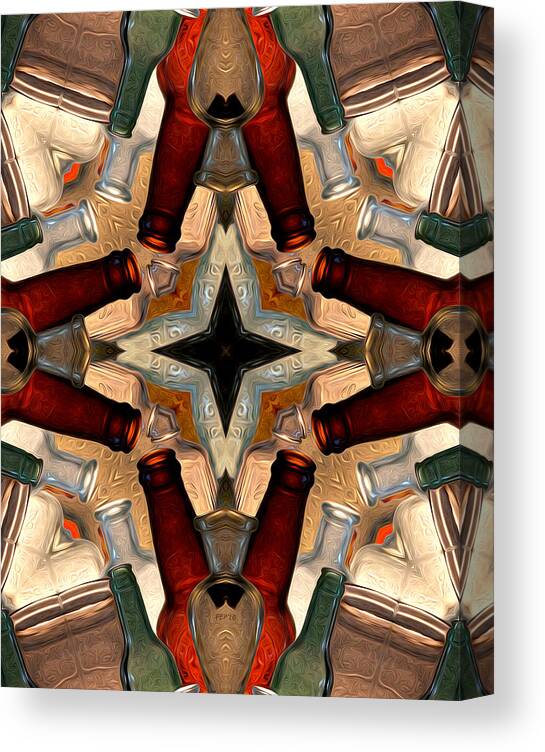 Bottles Canvas Print featuring the photograph Reflections of Vintage Glass by Phil Perkins