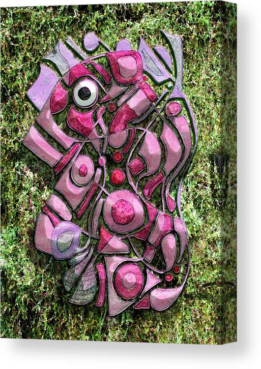 Abstract Canvas Print featuring the digital art Relaxing Piglet by Mark Sellers