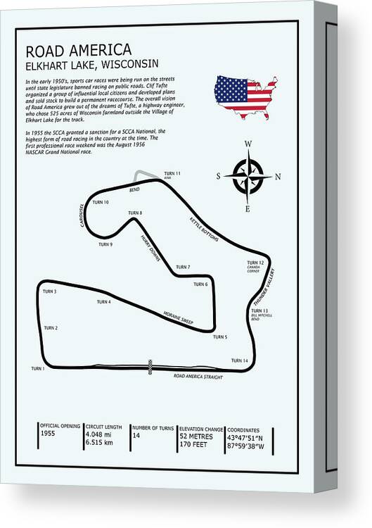 Road America Canvas Print featuring the photograph Road America by Mark Rogan