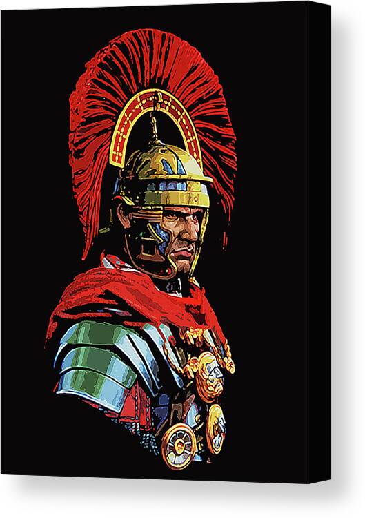 Centurion Canvas Print featuring the painting Roman Centurion Portrait by AM FineArtPrints