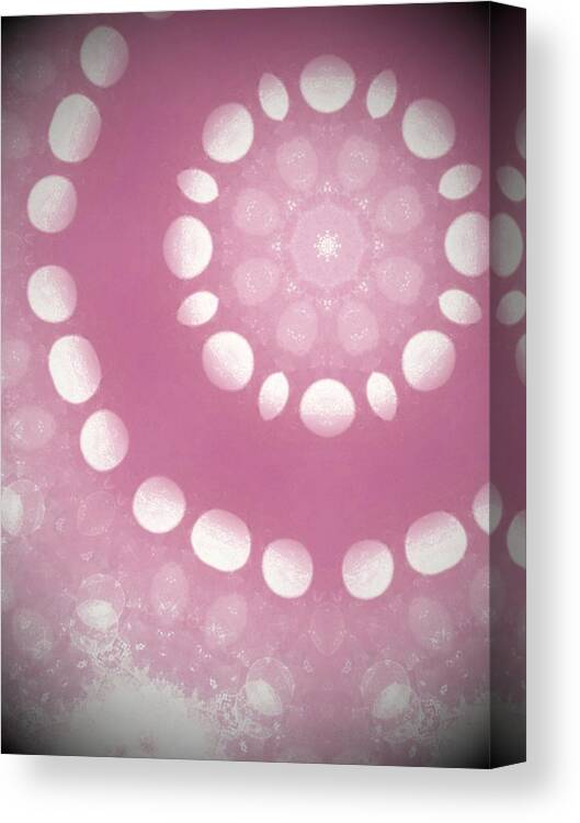 Rose Canvas Print featuring the photograph Rose quartz mandala spiral by Itsonlythemoon -