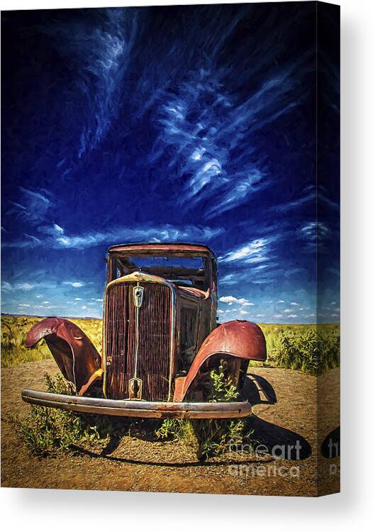 Fine Art Photography Canvas Print featuring the photograph Route 66 Derelict ... by Chuck Caramella
