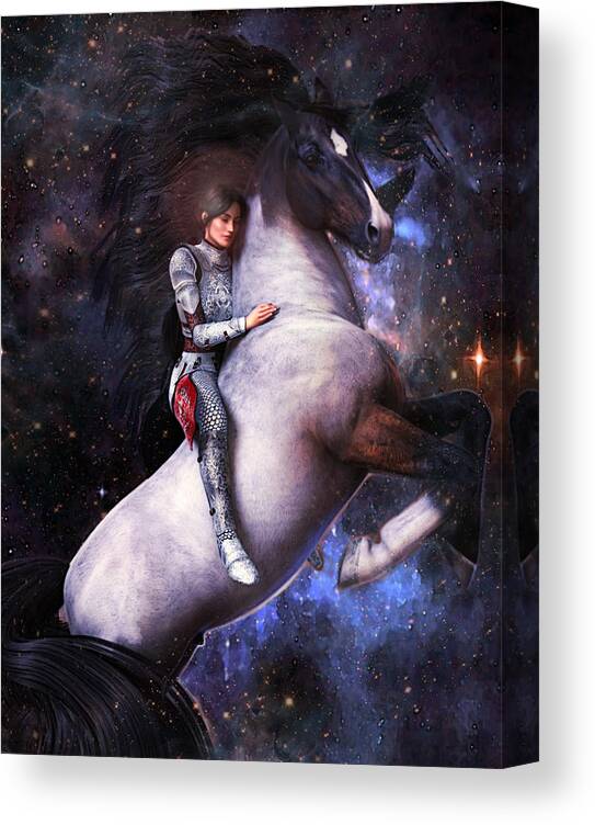 Saint Joan Of Arc Canvas Print featuring the painting Saint Joan of Arc by Suzanne Silvir