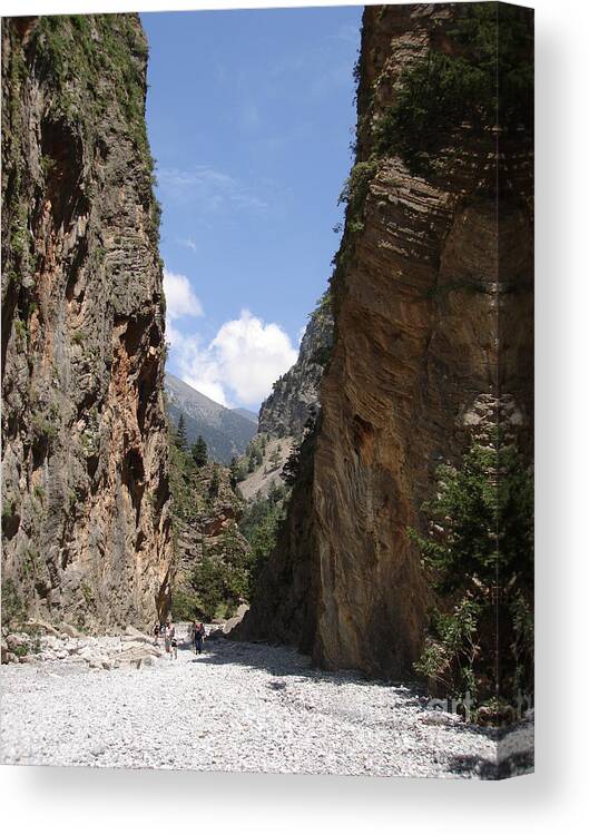  Attraction Canvas Print featuring the photograph Samaria Gorge by Jane Rix