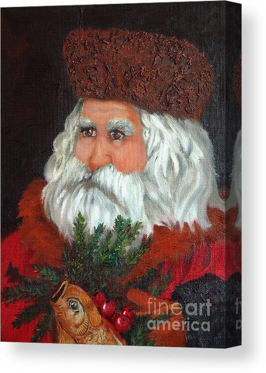 Santa Canvas Print featuring the painting Santa by Portraits By NC