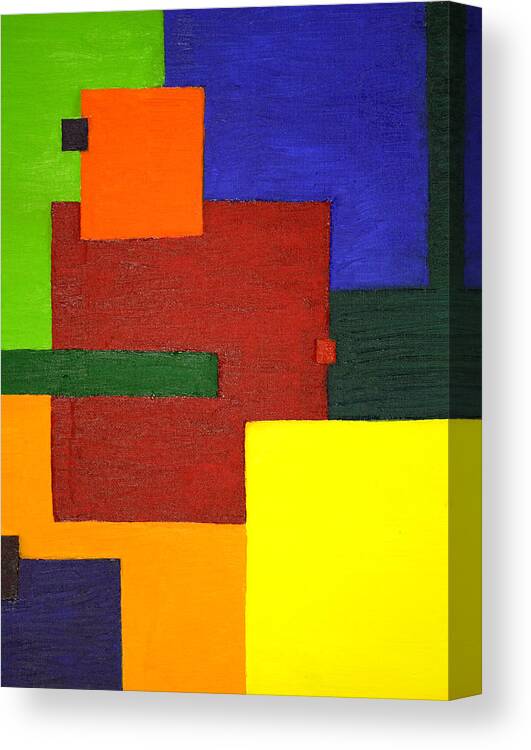 Square Canvas Print featuring the painting Saturation Squares by Beth Parrish