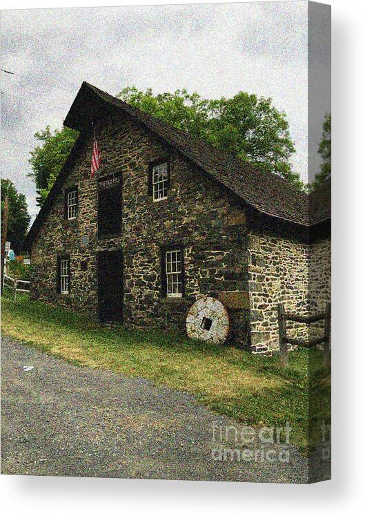 This Is A Photo Of The Scioto Mill Pennsylvania Made Over In A Pastel Type Finish Canvas Print featuring the photograph Sciota Mill Pennsylvania by Bill Rogers