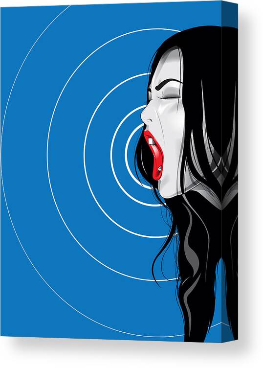 Scream Canvas Print featuring the digital art Screamer by Brian Gibbs
