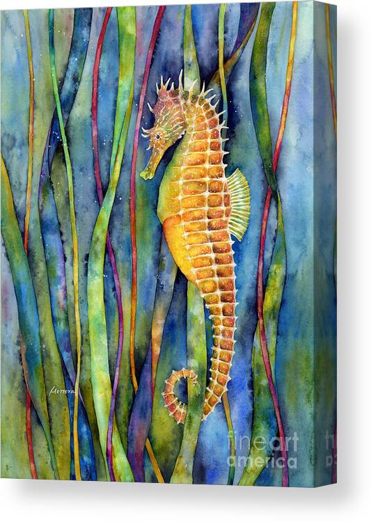Seahorse Canvas Print featuring the painting Seahorse by Hailey E Herrera