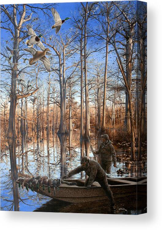 Ducks Canvas Print featuring the painting See You Tomorrow by Glenn Pollard