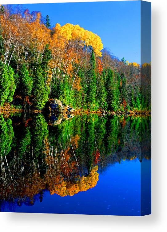 New York Landscape Canvas Print featuring the photograph Seeing Double by Frank Houck