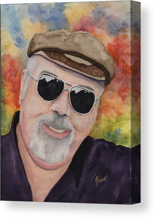 Sam Canvas Print featuring the painting Self Portrait with Sunglasses by Sam Sidders