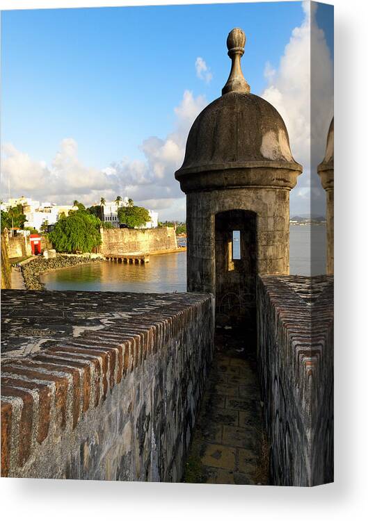 Architecture Canvas Print featuring the photograph Sentry Post on Old City Wall by George Oze