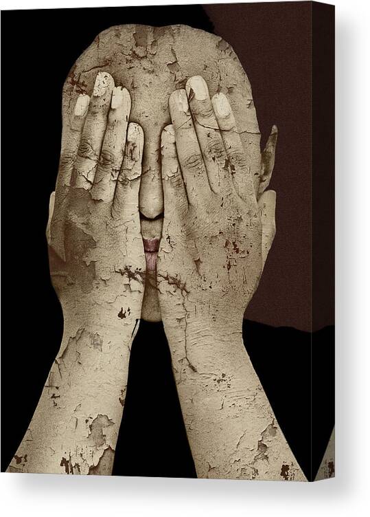Alone Canvas Print featuring the mixed media Shame by Jan Keteleer