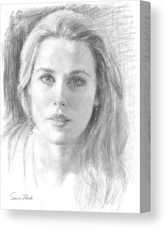 Portrait Canvas Print featuring the drawing Sincerity by Sarah Parks