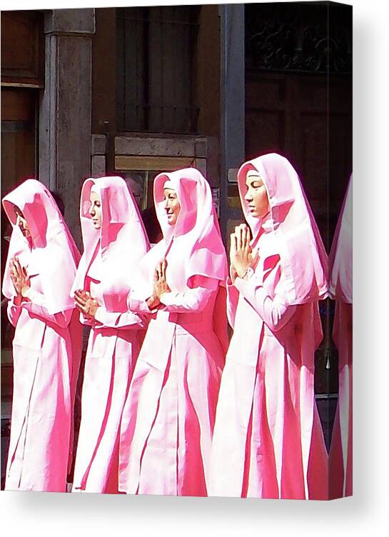 Rome Canvas Print featuring the photograph Sisters in Pink by Susan Lafleur