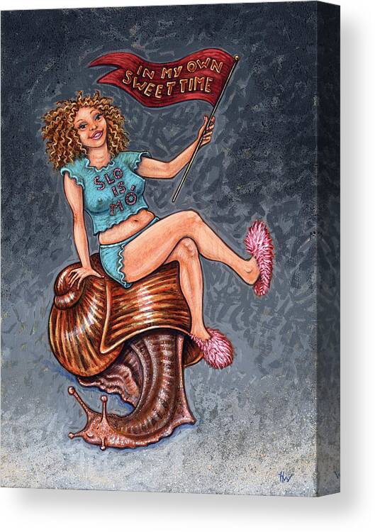 Woman Canvas Print featuring the painting Slo Woman by Holly Wood
