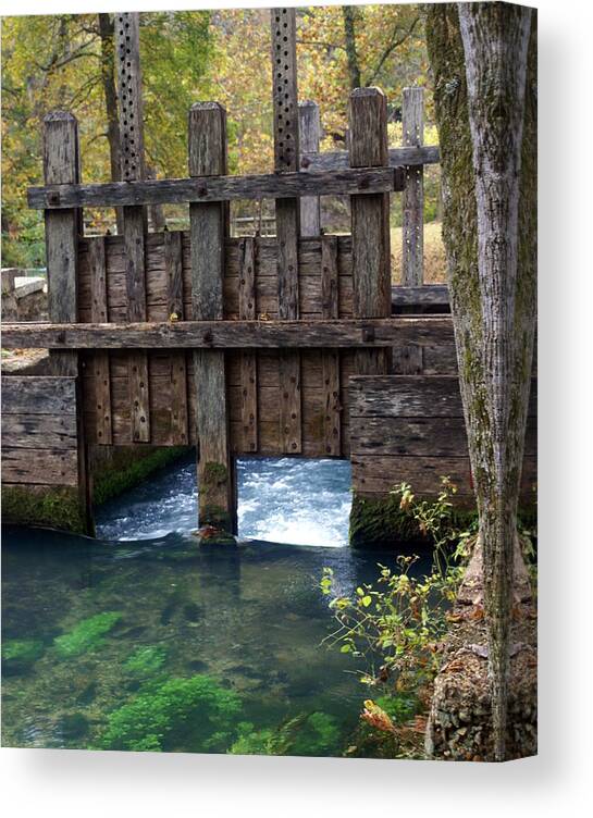 Alley Spring Canvas Print featuring the photograph Sluce Gate by Marty Koch