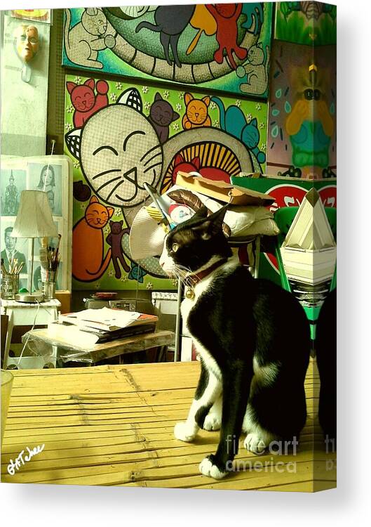 Cat Canvas Print featuring the photograph Smell To Fight by Sukalya Chearanantana