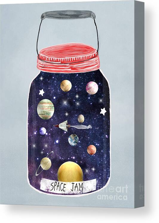 Space Canvas Print featuring the painting Space Jam by Bri Buckley