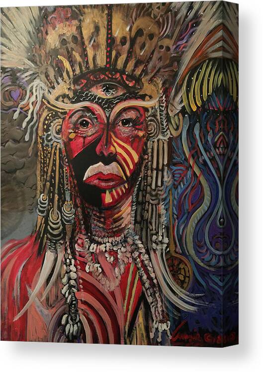 New Orleans Canvas Print featuring the painting Spirit Portrait by Amzie Adams