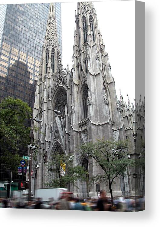 St Patrick's Cathedral Canvas Print featuring the photograph St Patrick's Cathedral - Manhattan by Frank Mari