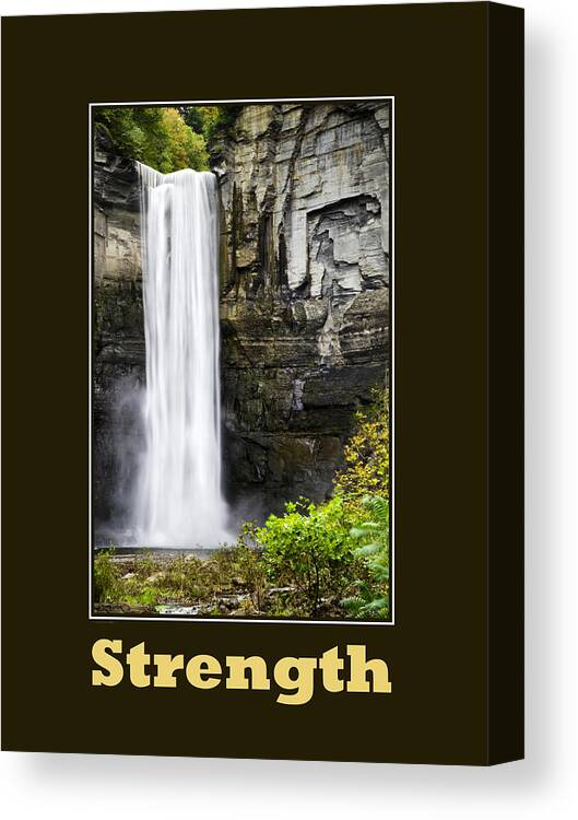 Inspirational Canvas Print featuring the mixed media Strength Inspirational Poster by Christina Rollo