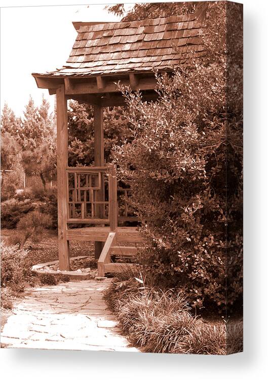 Sepia Canvas Print featuring the photograph Stroll Garden 2 by Audrey Venute