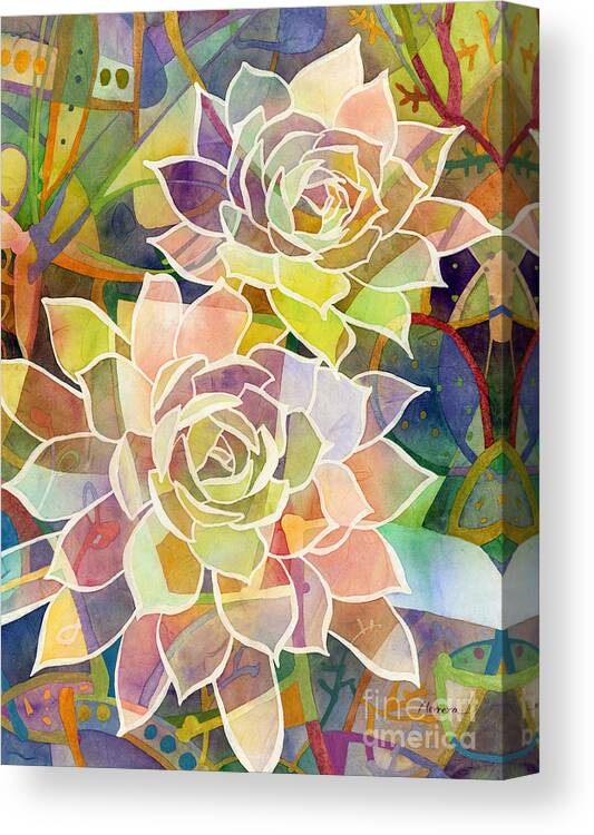 Succulent Canvas Print featuring the painting Succulent Mirage 2 by Hailey E Herrera