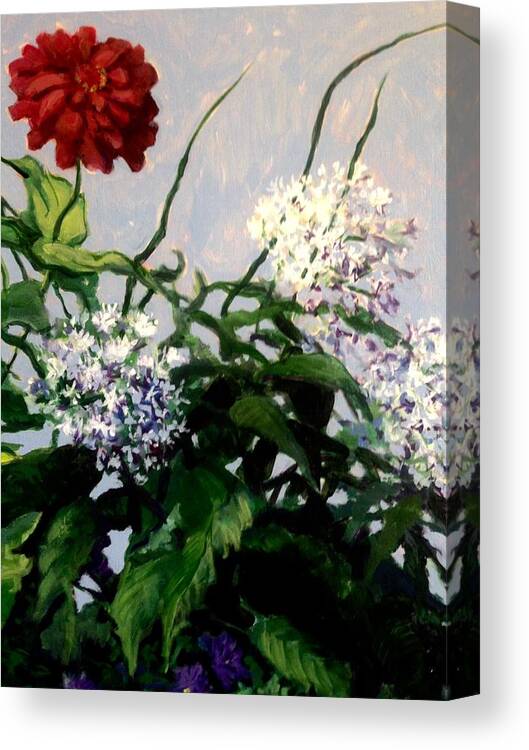 Flowers Canvas Print featuring the painting Summer Flowers 1 by Jeanette Jarmon