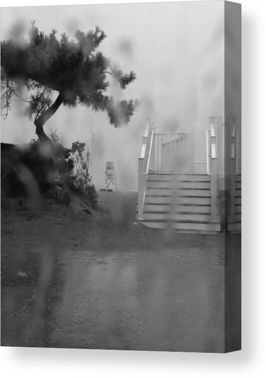 Rain Canvas Print featuring the photograph Summer Showers in BW by Margie Avellino