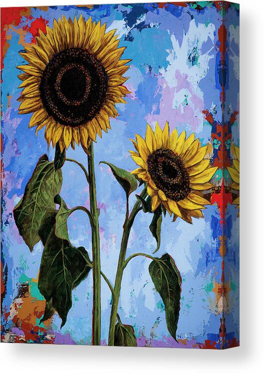 Sunflower Canvas Print featuring the painting Sunflowers #1 by David Palmer