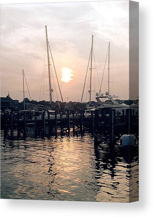 Sunset Canvas Print featuring the photograph Sunset In Nantucket by Marian Lonzetta