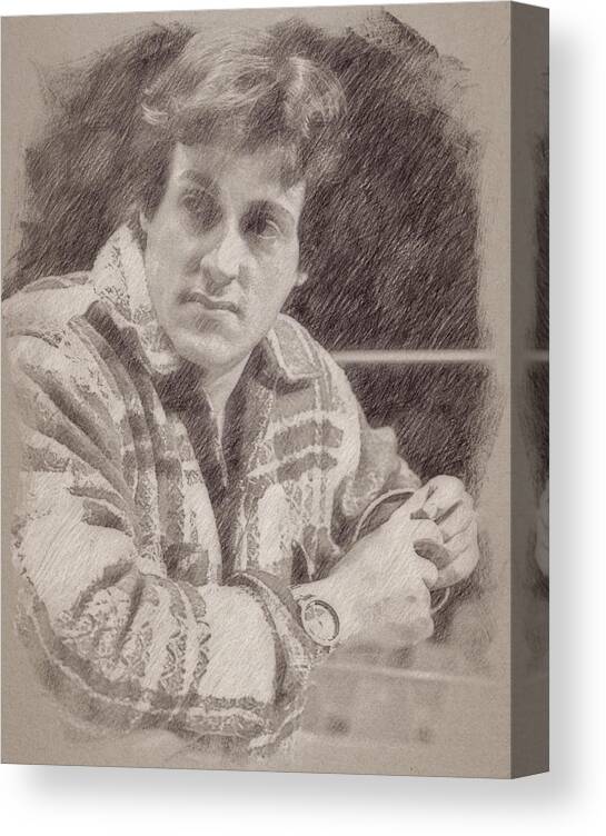 Celebrity Canvas Print featuring the painting Sylvester Stallone by Esoterica Art Agency